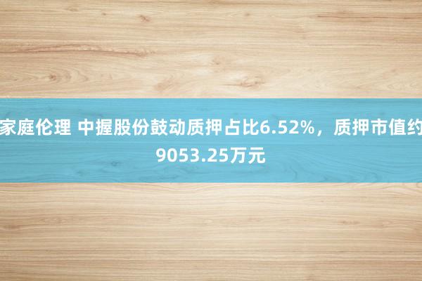 家庭伦理 中握股份鼓动质押占比6.52%，质押市值约9053.25万元