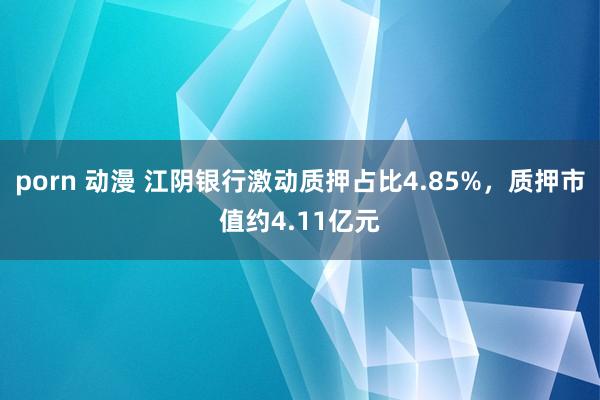 porn 动漫 江阴银行激动质押占比4.85%，质押市值约4.11亿元