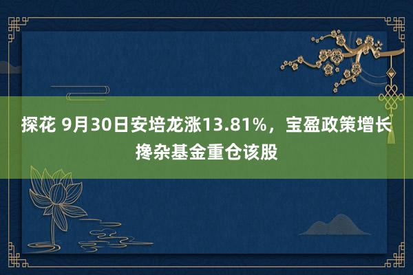 探花 9月30日安培龙涨13.81%，宝盈政策增长搀杂基金重仓该股