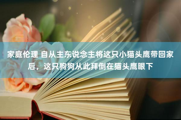 家庭伦理 自从主东说念主将这只小猫头鹰带回家后，这只狗狗从此拜倒在猫头鹰眼下