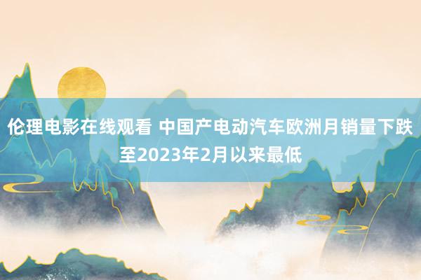 伦理电影在线观看 中国产电动汽车欧洲月销量下跌至2023年2月以来最低