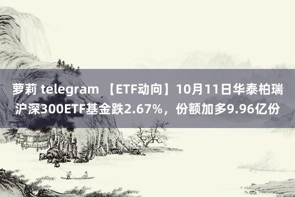 萝莉 telegram 【ETF动向】10月11日华泰柏瑞沪深300ETF基金跌2.67%，份额加多9.96亿份