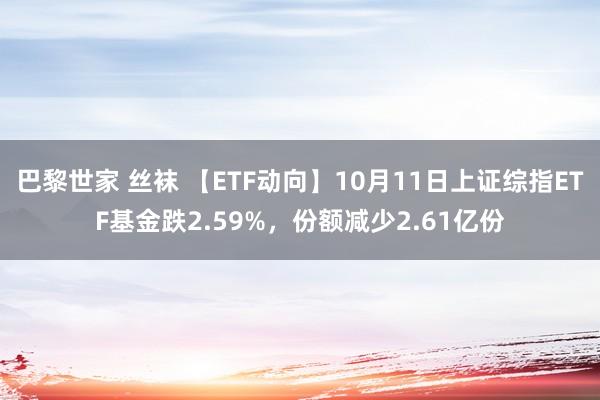 巴黎世家 丝袜 【ETF动向】10月11日上证综指ETF基金跌2.59%，份额减少2.61亿份