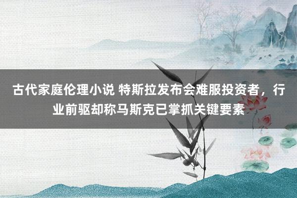 古代家庭伦理小说 特斯拉发布会难服投资者，行业前驱却称马斯克已掌抓关键要素