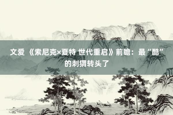 文爱 《索尼克×夏特 世代重启》前瞻：最“酷”的刺猬转头了