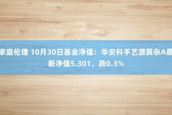 家庭伦理 10月30日基金净值：华安科手艺源羼杂A最新净值5.301，跌0.3%