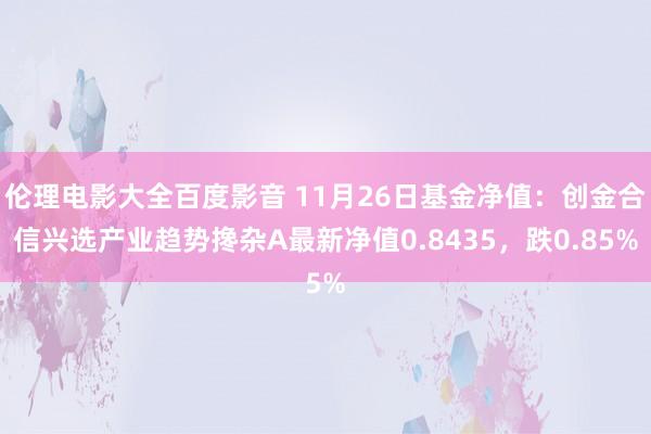 伦理电影大全百度影音 11月26日基金净值：创金合信兴选产业趋势搀杂A最新净值0.8435，跌0.85%