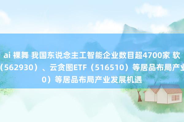 ai 裸舞 我国东说念主工智能企业数目超4700家 软件30ETF（562930）、云贪图ETF（516510）等居品布局产业发展机遇