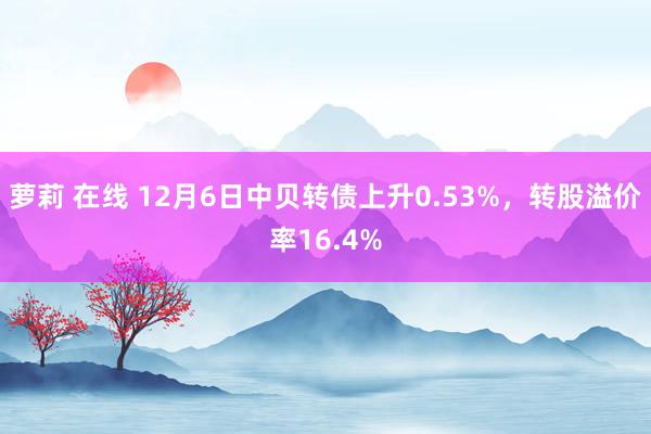 萝莉 在线 12月6日中贝转债上升0.53%，转股溢价率16.4%