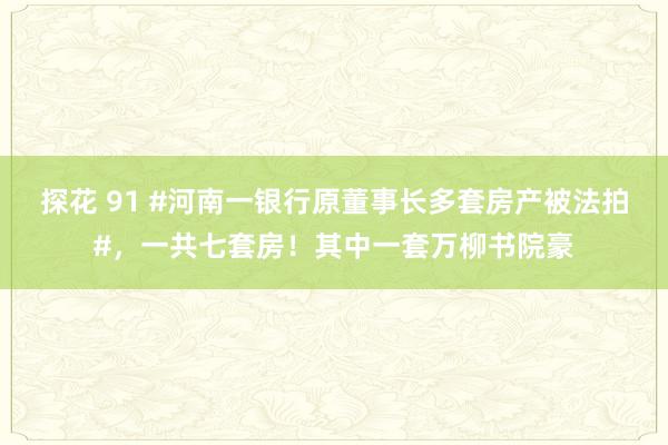 探花 91 #河南一银行原董事长多套房产被法拍#，一共七套房！其中一套万柳书院豪