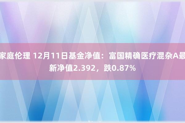 家庭伦理 12月11日基金净值：富国精确医疗混杂A最新净值2.392，跌0.87%