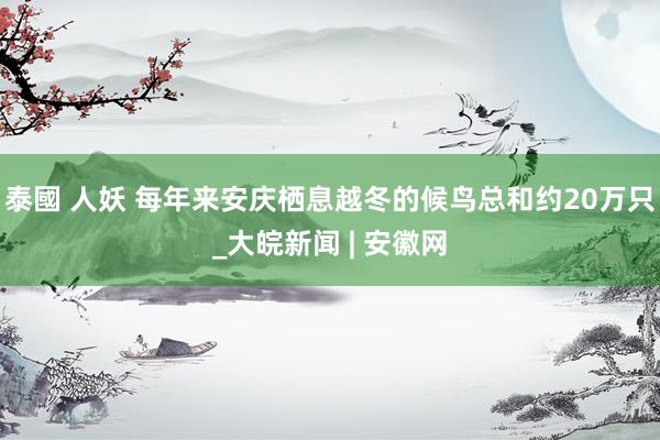 泰國 人妖 每年来安庆栖息越冬的候鸟总和约20万只_大皖新闻 | 安徽网