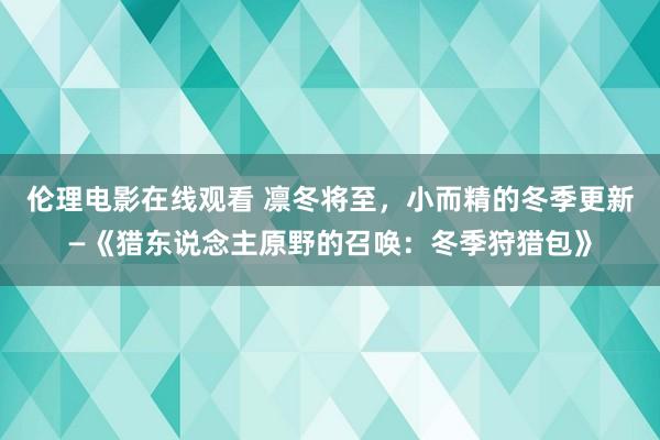 伦理电影在线观看 凛冬将至，小而精的冬季更新—《猎东说念主原野的召唤：冬季狩猎包》