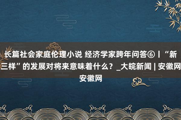 长篇社会家庭伦理小说 经济学家跨年问答⑥丨“新三样”的发展对将来意味着什么？_大皖新闻 | 安徽网