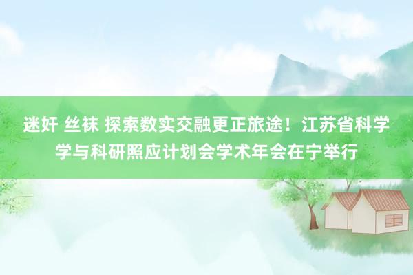 迷奸 丝袜 探索数实交融更正旅途！江苏省科学学与科研照应计划会学术年会在宁举行