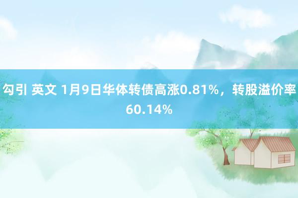 勾引 英文 1月9日华体转债高涨0.81%，转股溢价率60.14%