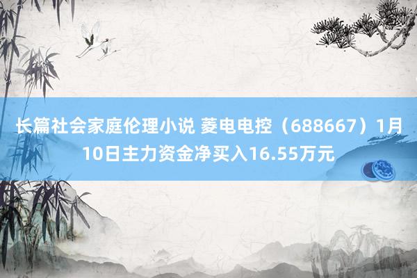 长篇社会家庭伦理小说 菱电电控（688667）1月10日主力资金净买入16.55万元