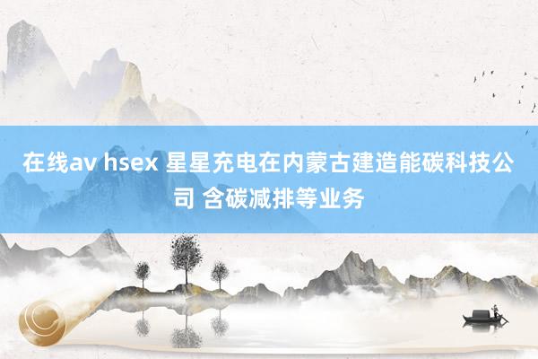 在线av hsex 星星充电在内蒙古建造能碳科技公司 含碳减排等业务